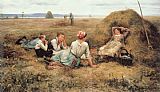 Daniel Ridgway Knight The Harvesters Resting painting